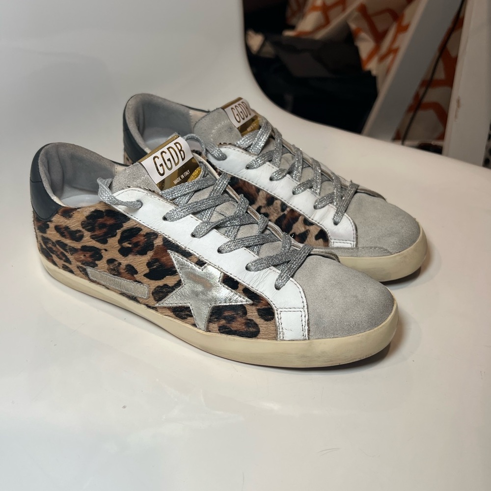 Golden Goose Super Star Leopard Print Sneakers size 39